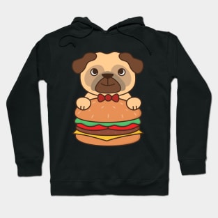 Cute and Kawaii Adorable Pug With Burger Hoodie